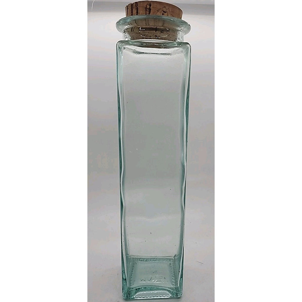 11" Square Glass Container And Cork Pasta Noodle Holder Made In Italy