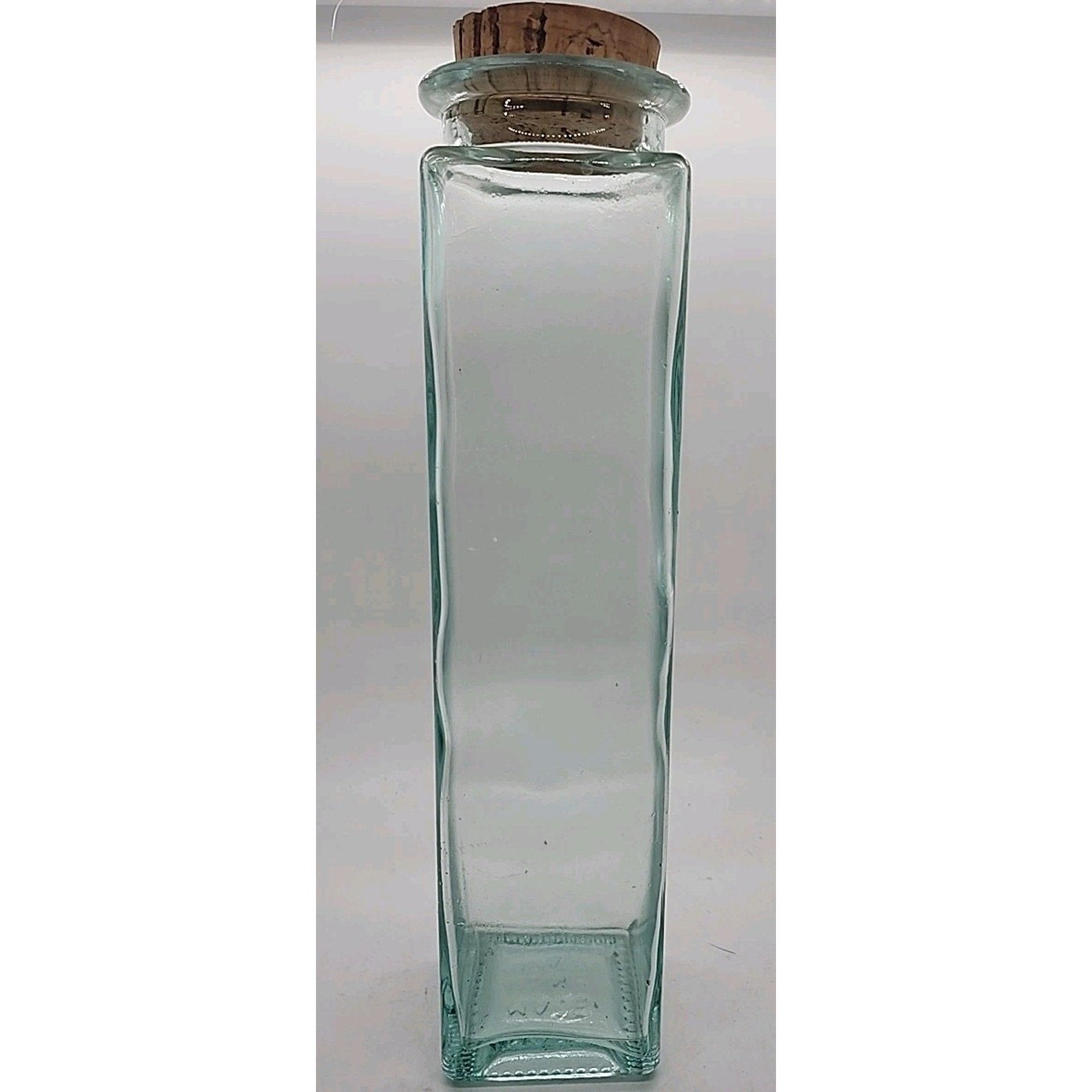 11" Square Glass Container And Cork Pasta Noodle Holder Made In Italy