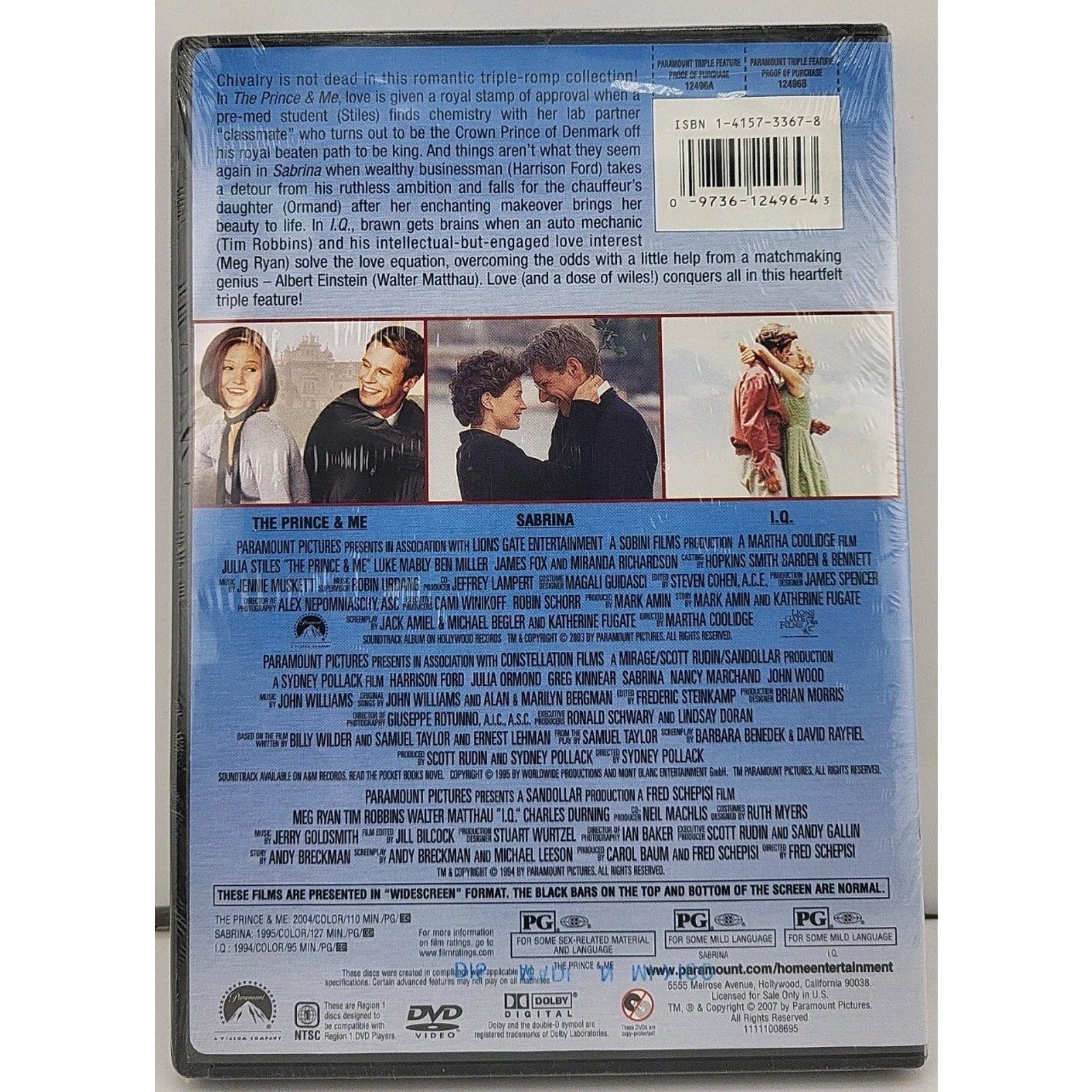 Prince & Me/Sabrina/I.Q. (DVD) *Brand New*