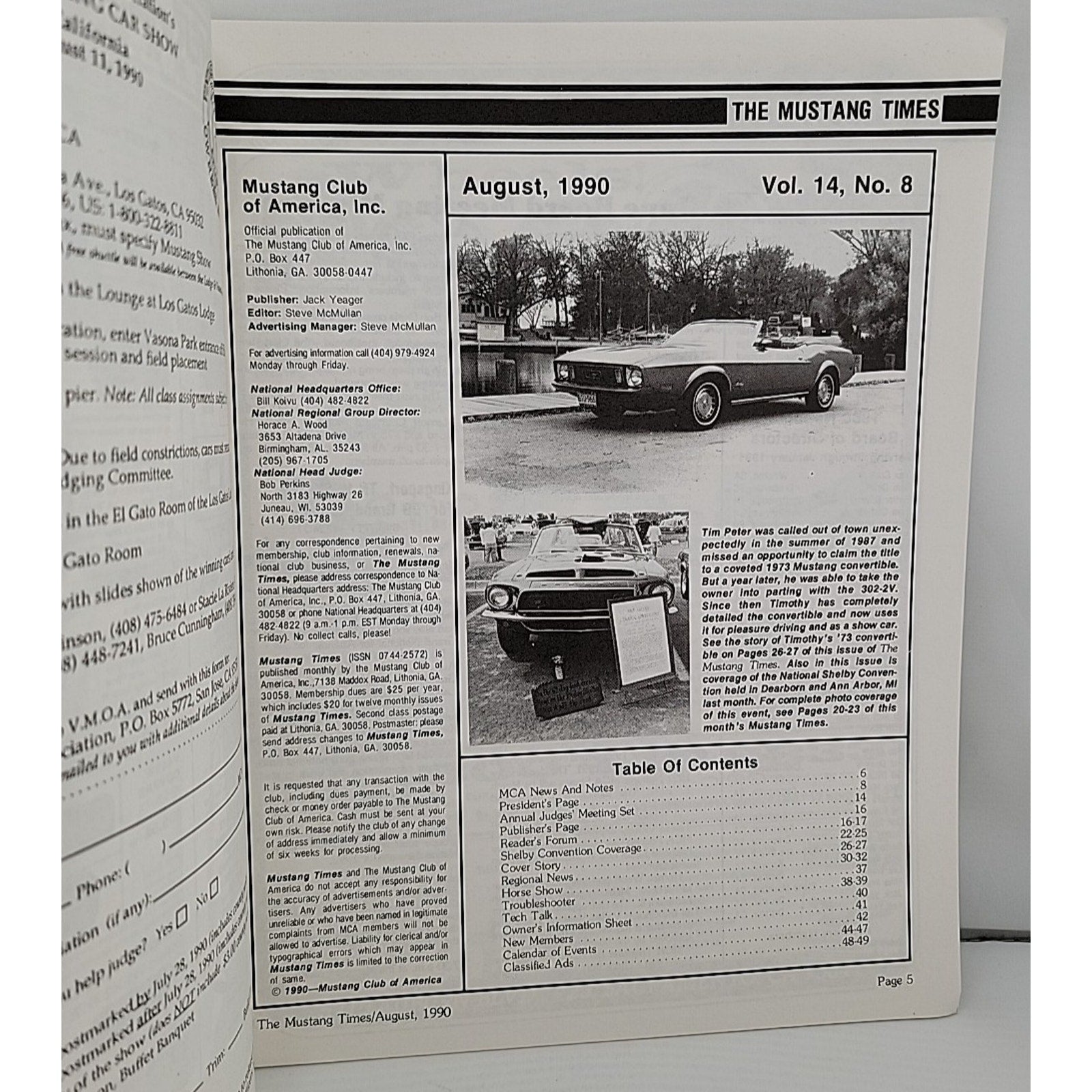 Mustang Times August 1990 Magazine
