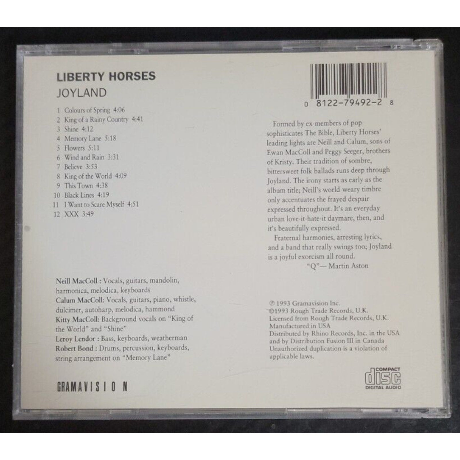 Liberty Horses, Joyland, Audio CD