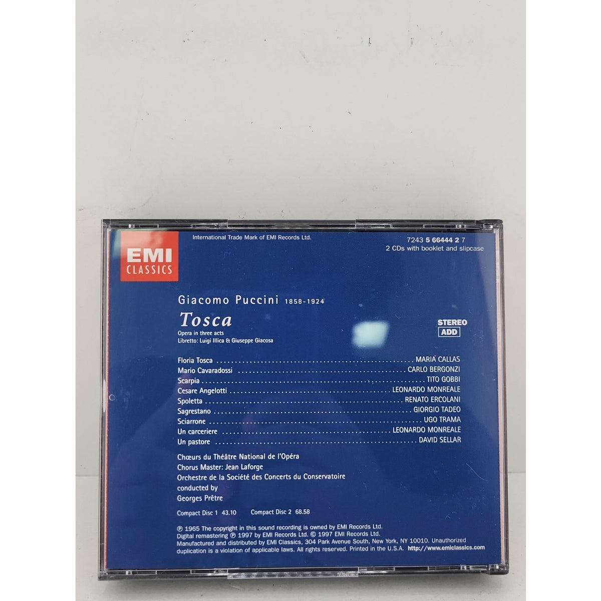 Tosca-Comp Opera by Georges PR Tre (CD, 1998)