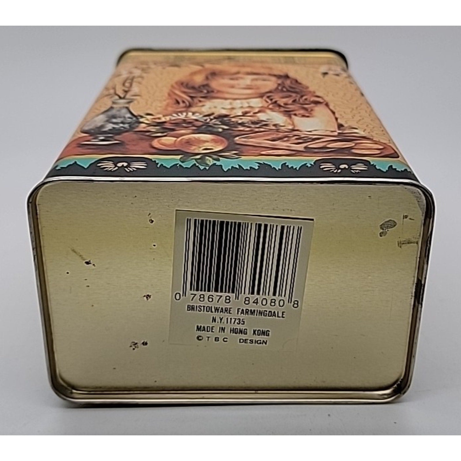 Hong Kong Bristolware Ginger Wafers Girl 6.75" Biscuit Tin