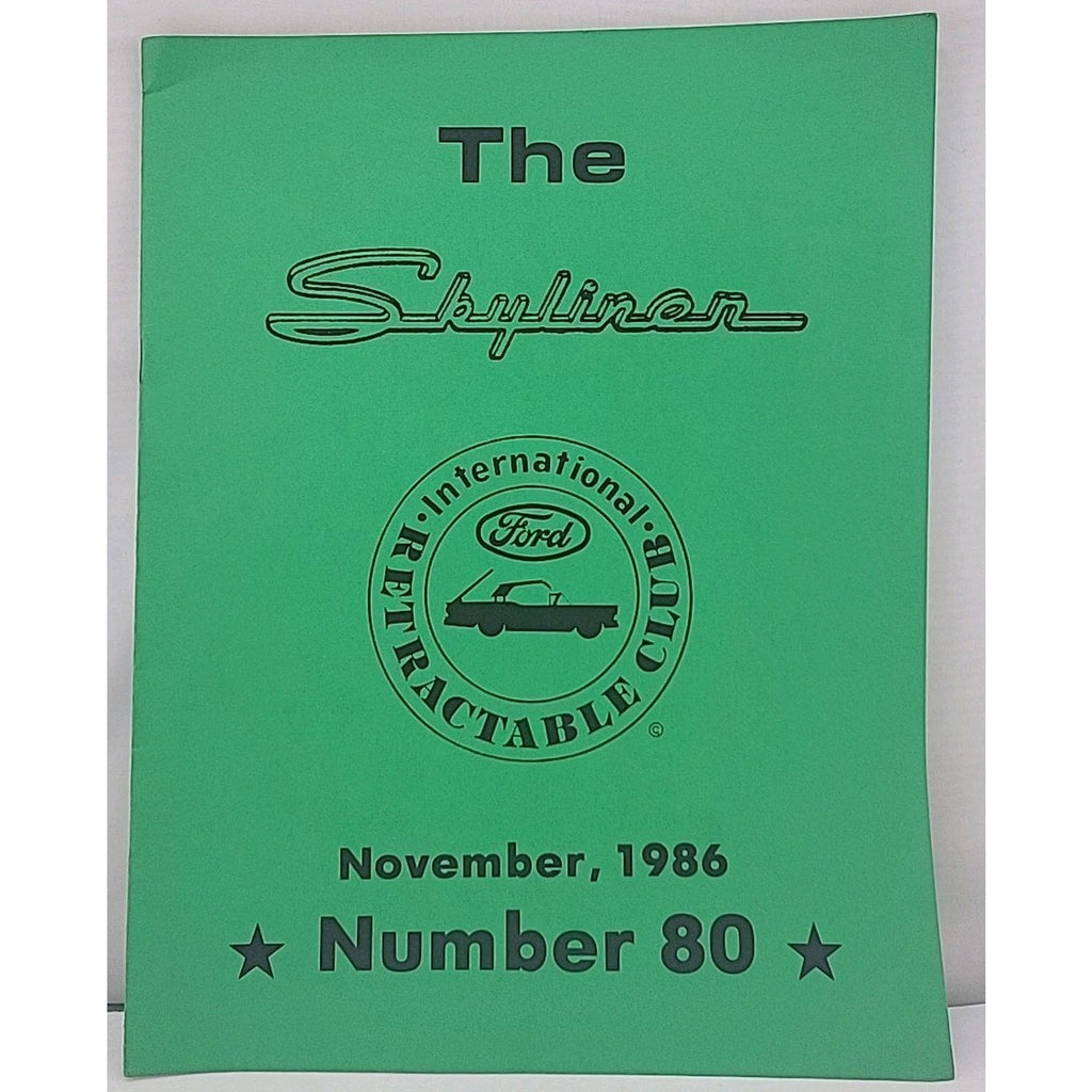 The Skyliner - International Retractable Club - November 1986 Number 80