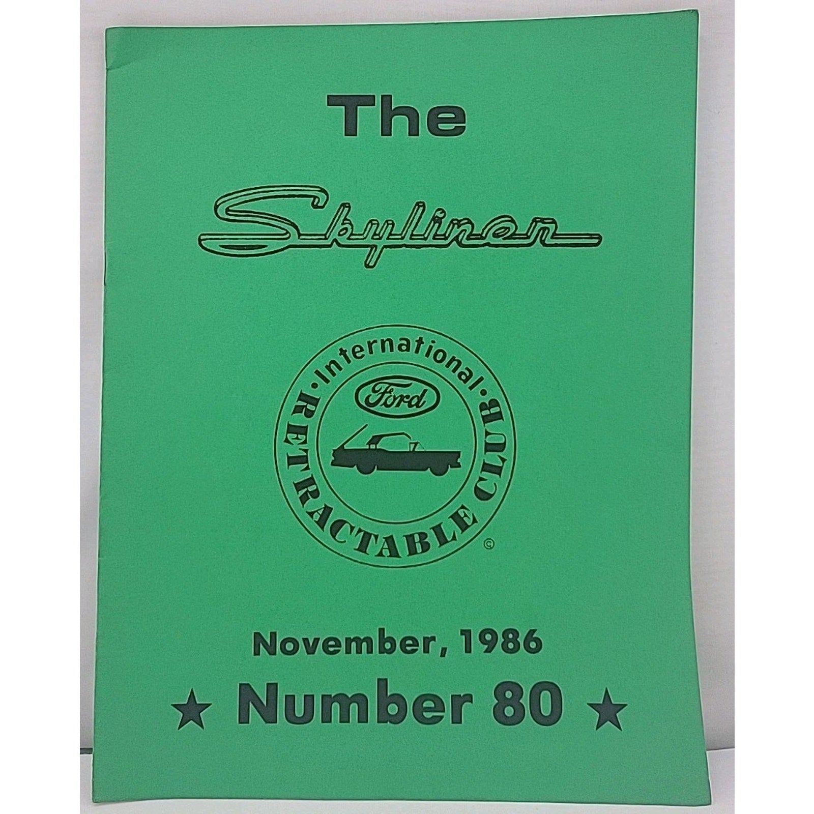 The Skyliner - International Retractable Club - November 1986 Number 80