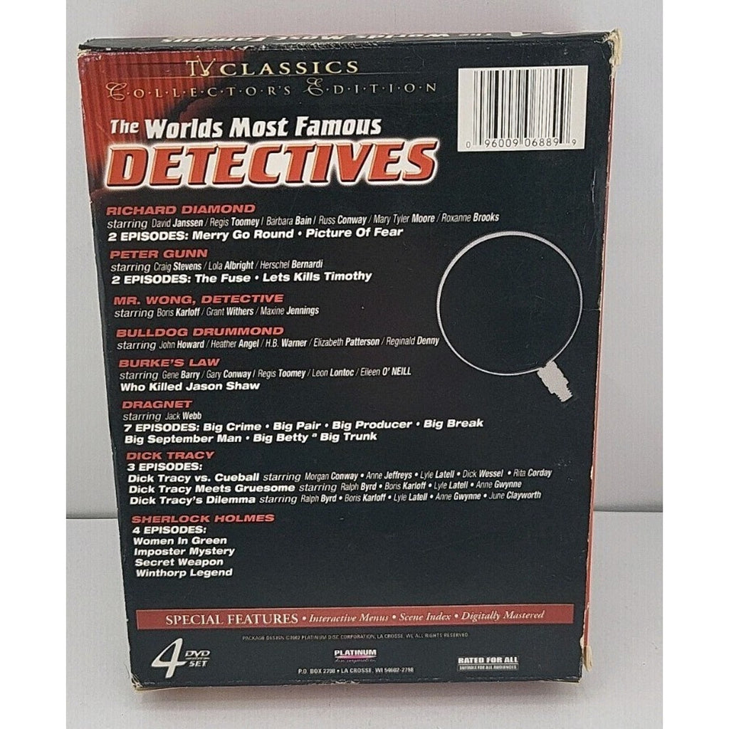 Tv Classics the Worlds Most Famous Detectives 4 DVD Set 21 Episodes
