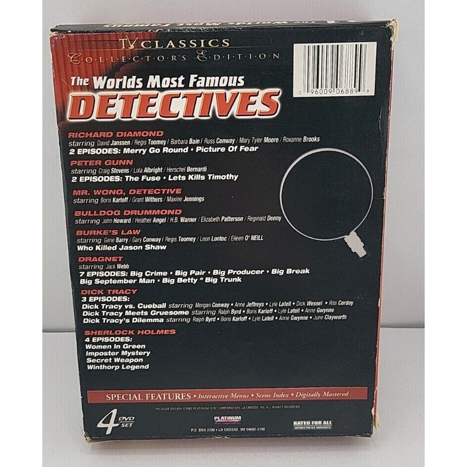 Tv Classics the Worlds Most Famous Detectives 4 DVD Set 21 Episodes