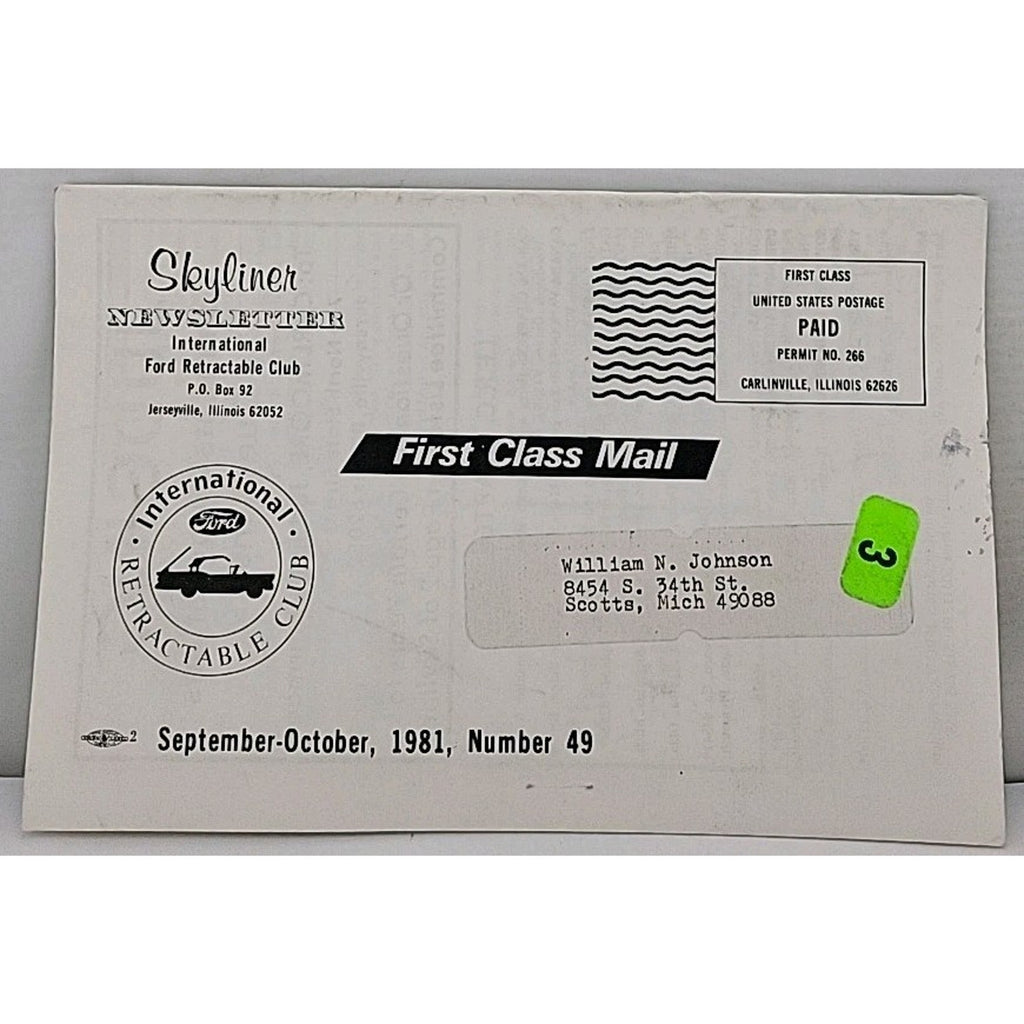 Skyliner Newsletter - International Ford Retractable Club #49 -...