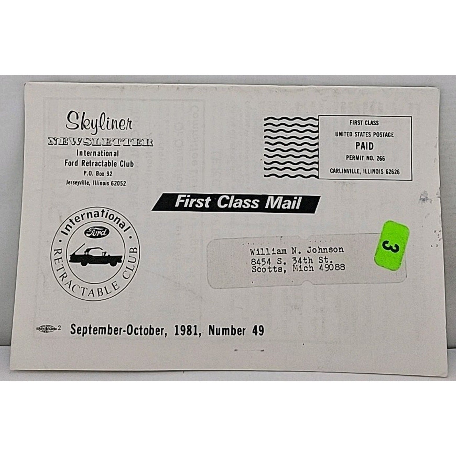 Skyliner Newsletter - International Ford Retractable Club #49 -...