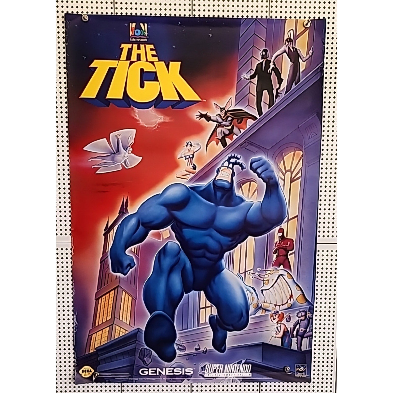 The Tick SNES Sega Genesis 1994 Video Game Art Print Ad/Poster 27x41