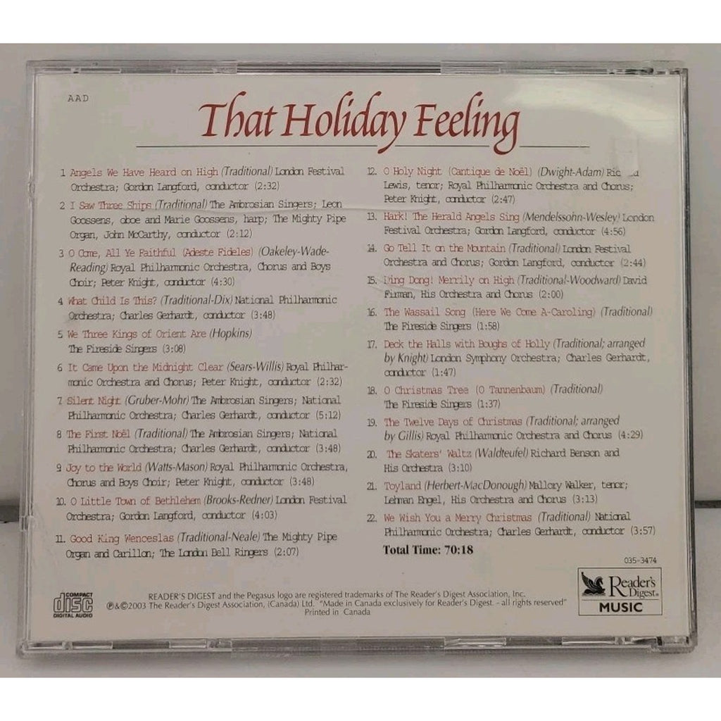 That Holiday Feeling CD - Reader's Digest Music