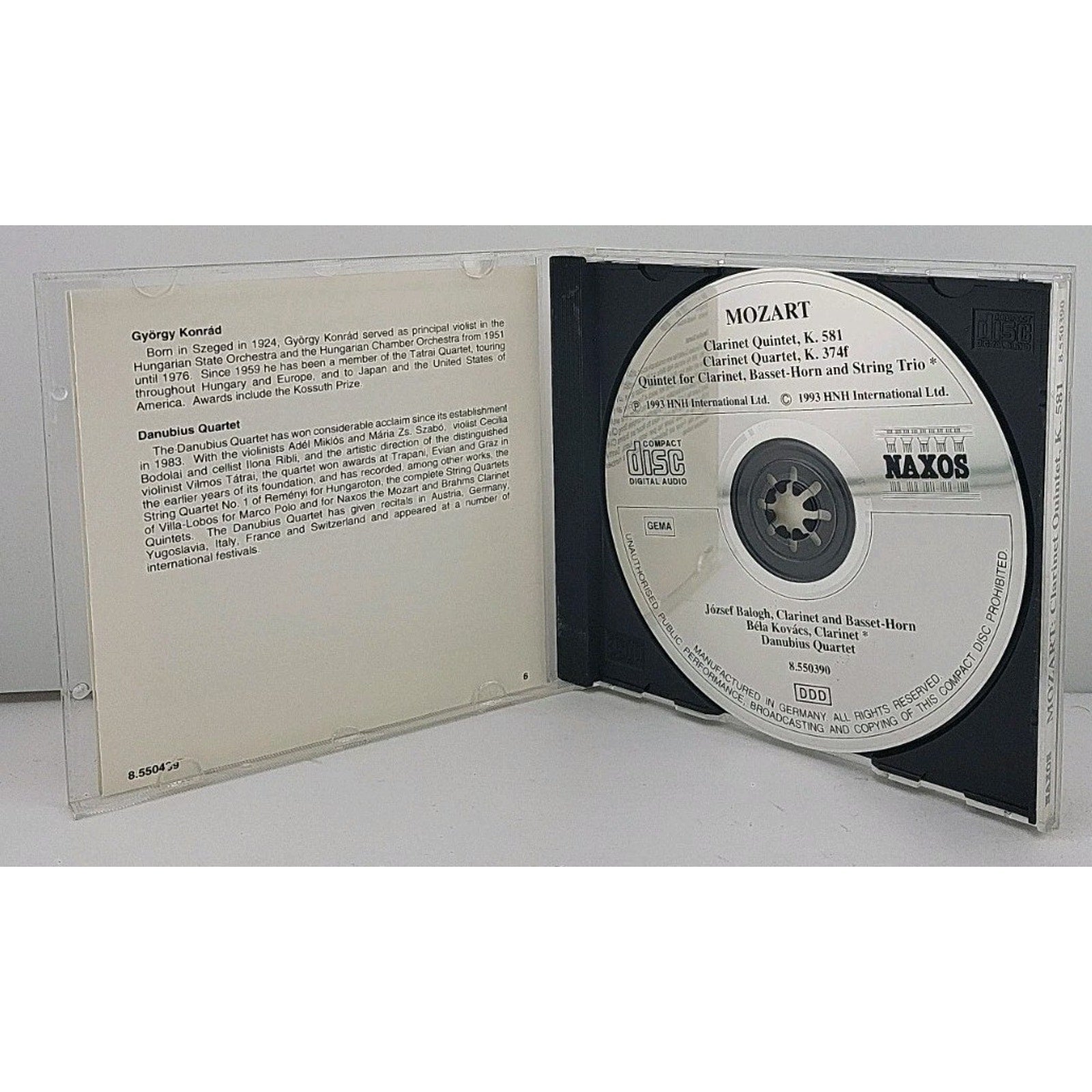 Jozsef Balogh - Mozart: Clarinet Quintet, K. 581; Cla... - Jozsef Balogh CD 46VG