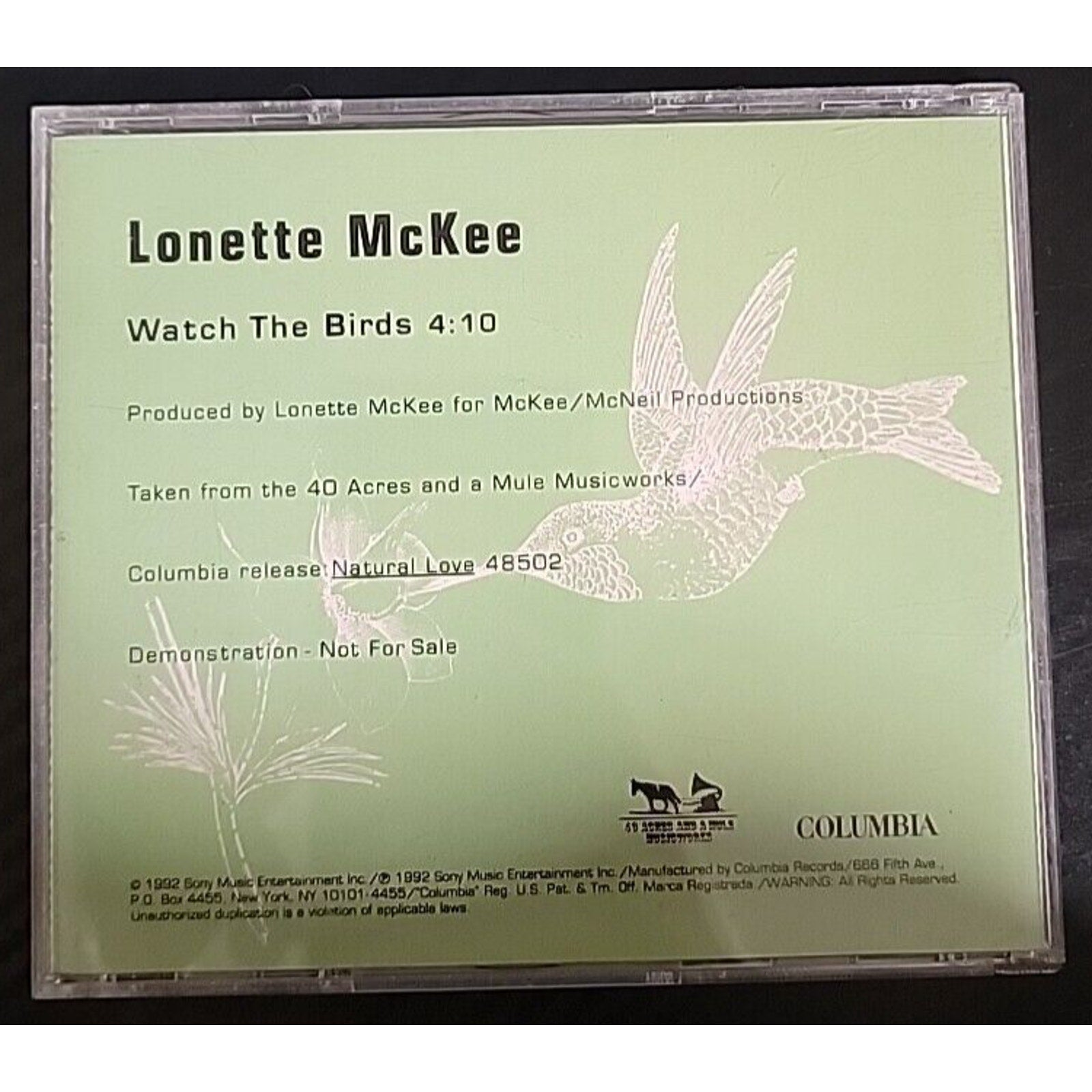 Lonette McKee- Watch the Birds Promo CD