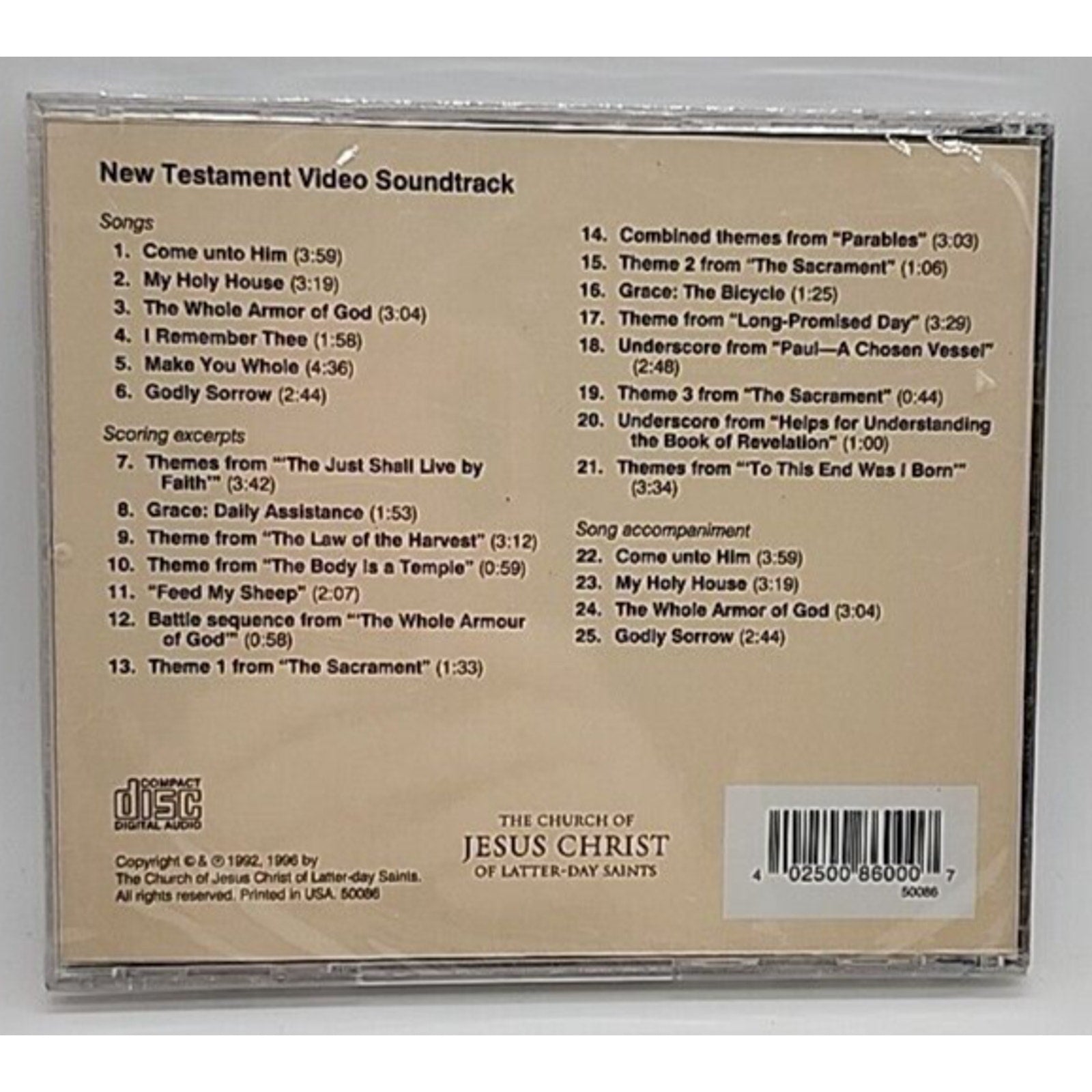 New Testament Video Soundtrack CD *Brand New*