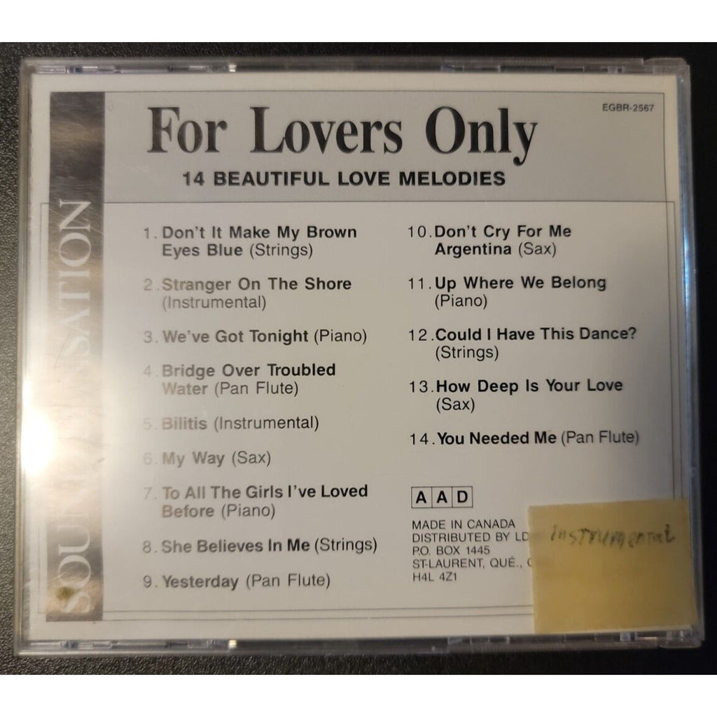 For Lovers Only Sound Sensation CD