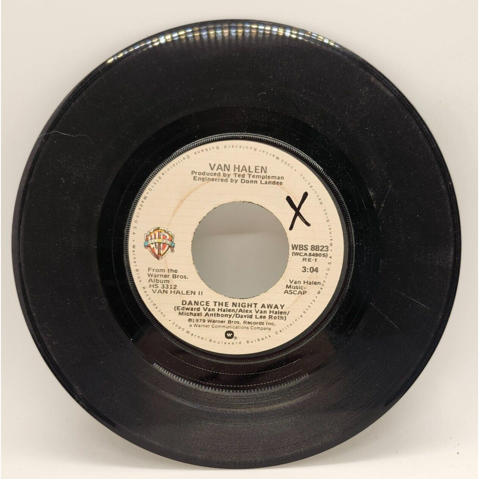 Dance the Night Away / Outta Love Again by Van Halen (Record) - WBS 8823