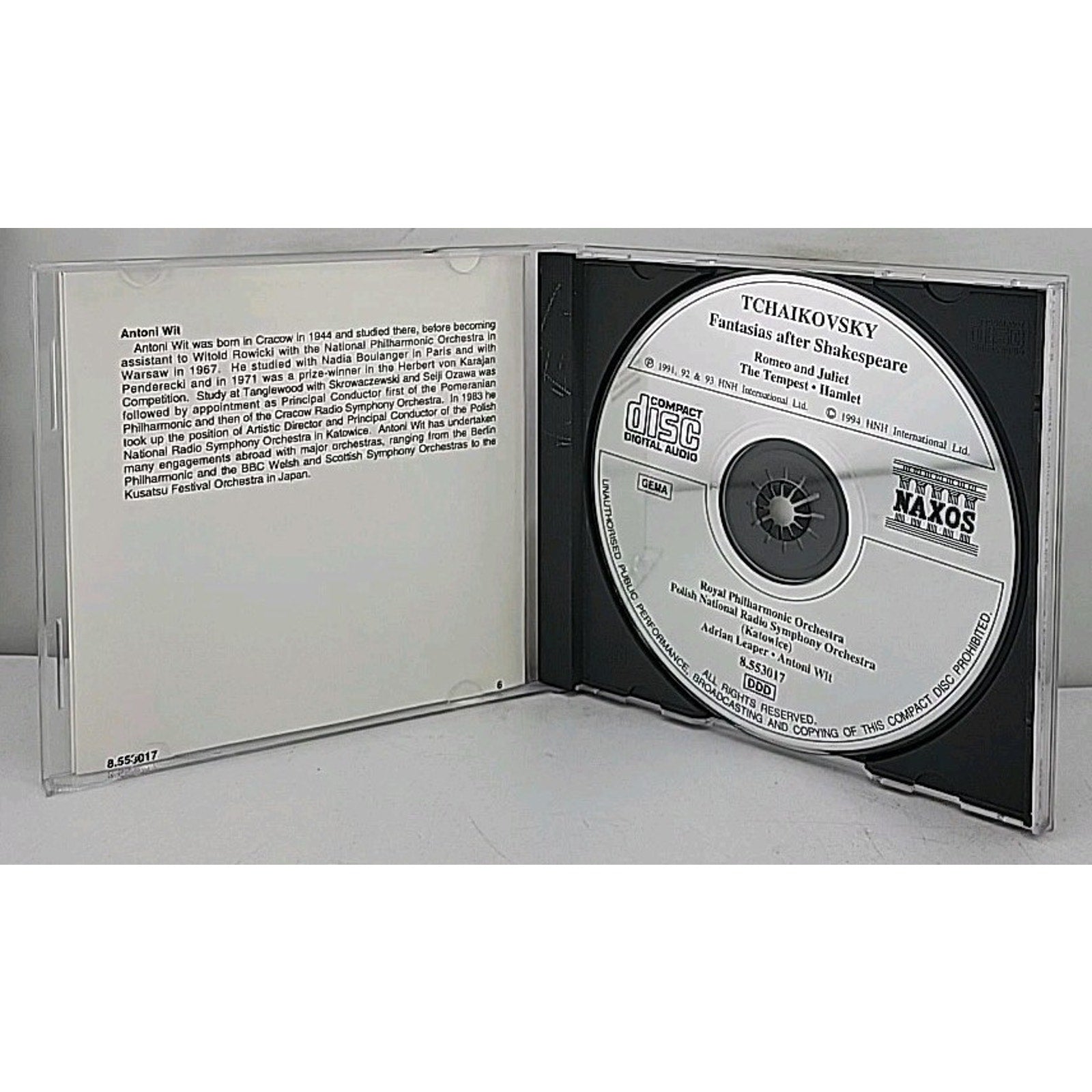 Fantasias after Shakespeare by Tchaikovsky / Leaper / Wit / Rpo (CD, 1995)