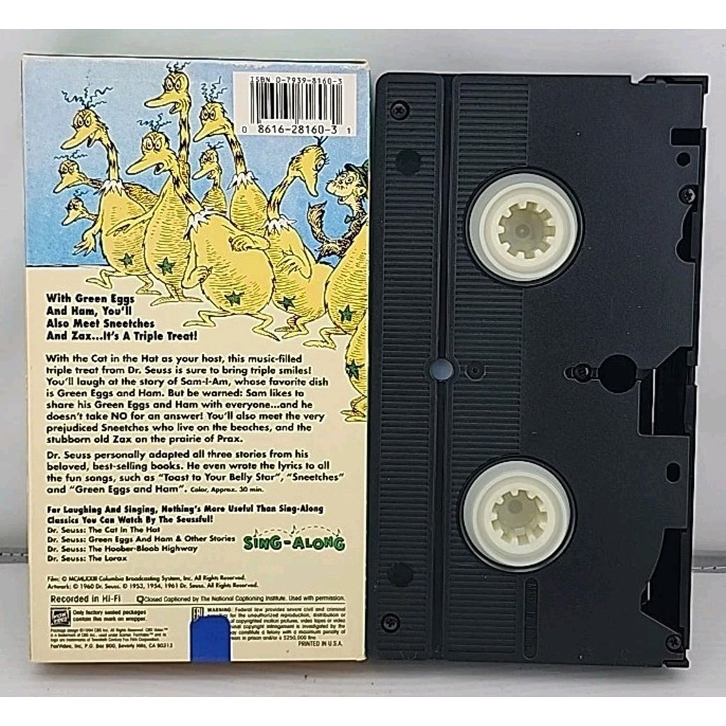 Dr. Seuss Green Eggs and Ham and Other Stories Sing-Along - VHS Tape 1994