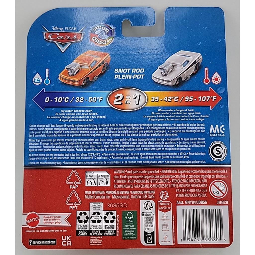 Disney Pixar Cars 2 in 1 Color Changers Snot Rod Plein 1:55 Scale