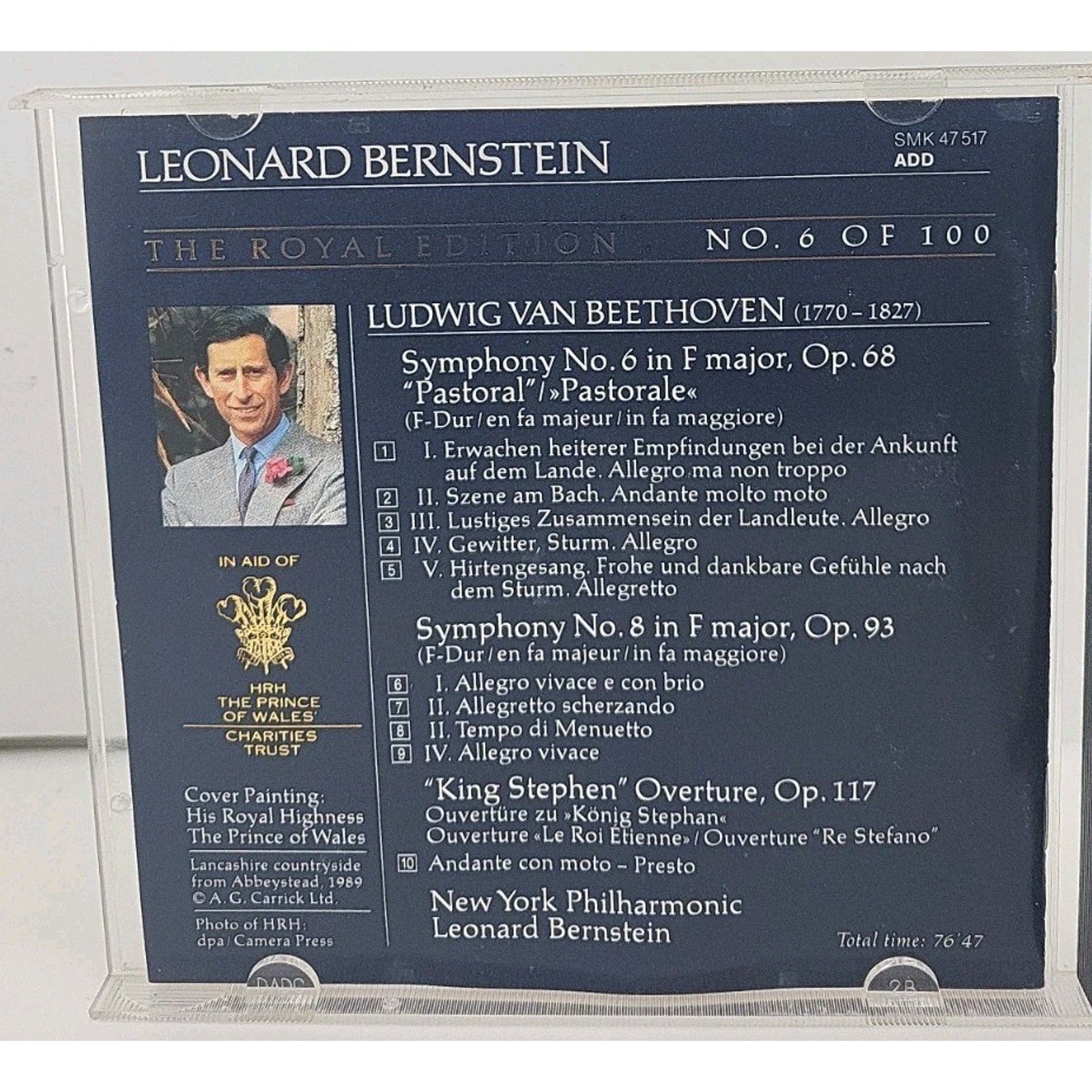 Leonard Bernstein Beethoven Symphonies No.6 Pastoral No.8 CD