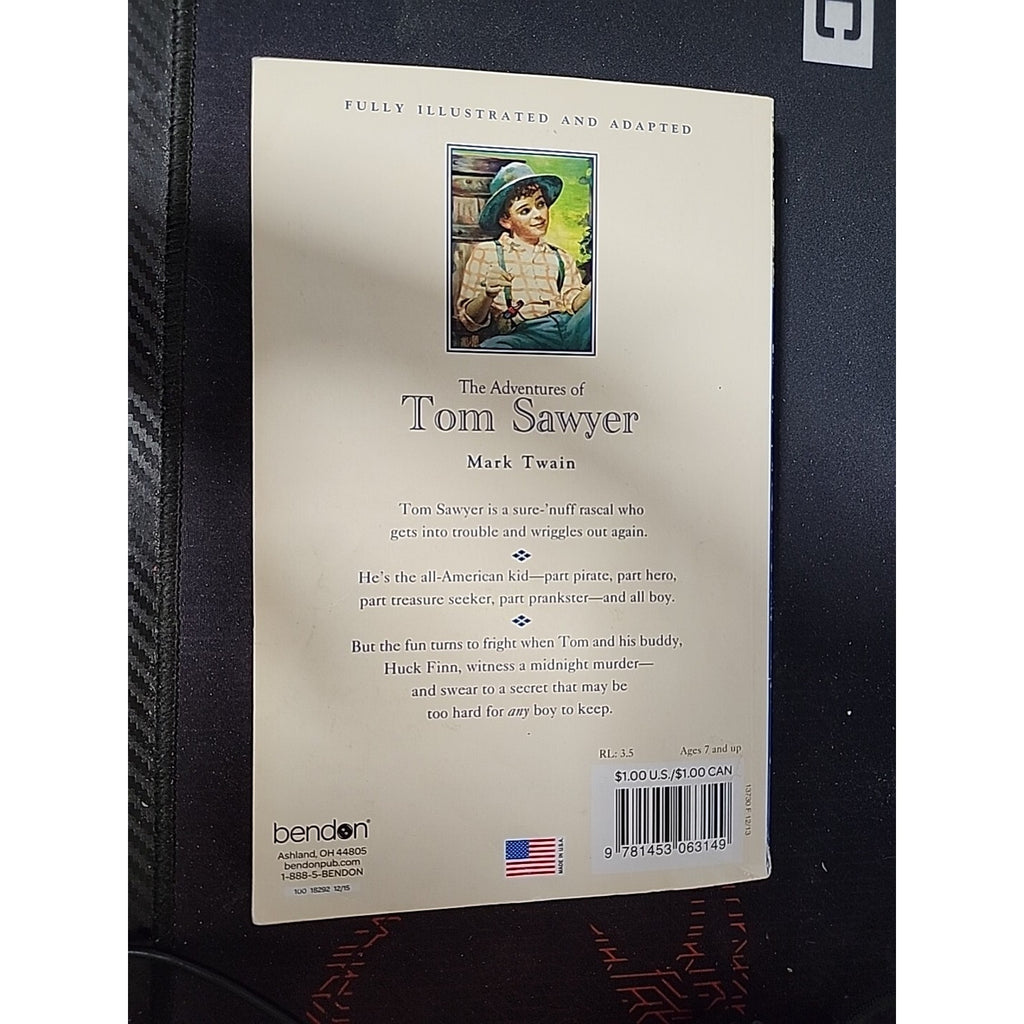 The Adventures of Tom Sawyer Book By Mark Twain~ Junior Classics Paperback Kids