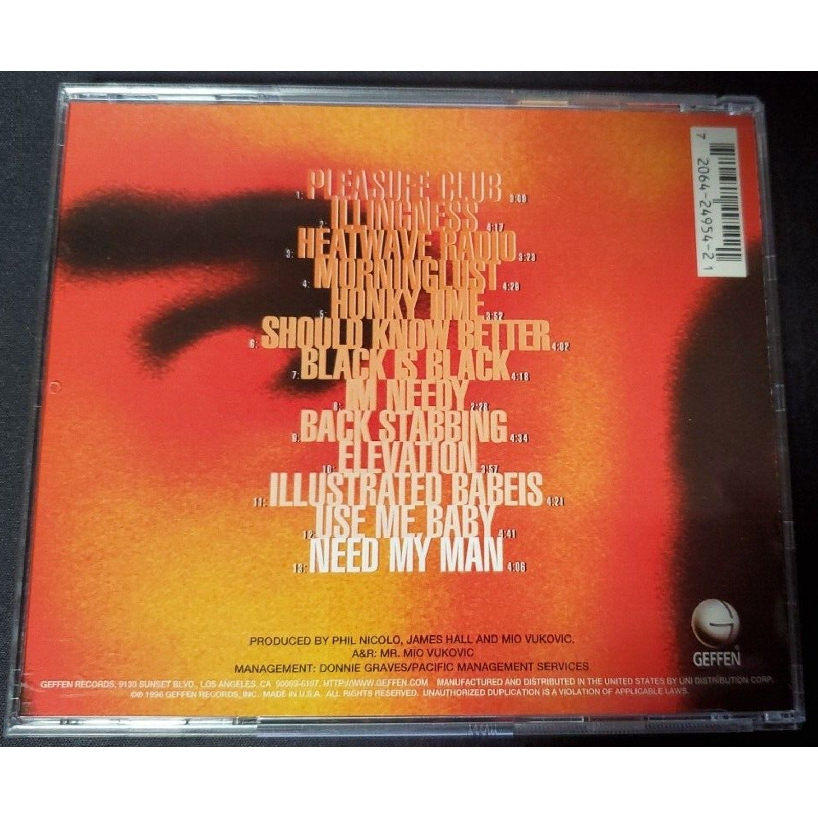 Pleasure Club by James Hall (CD, May-1996, Geffen)