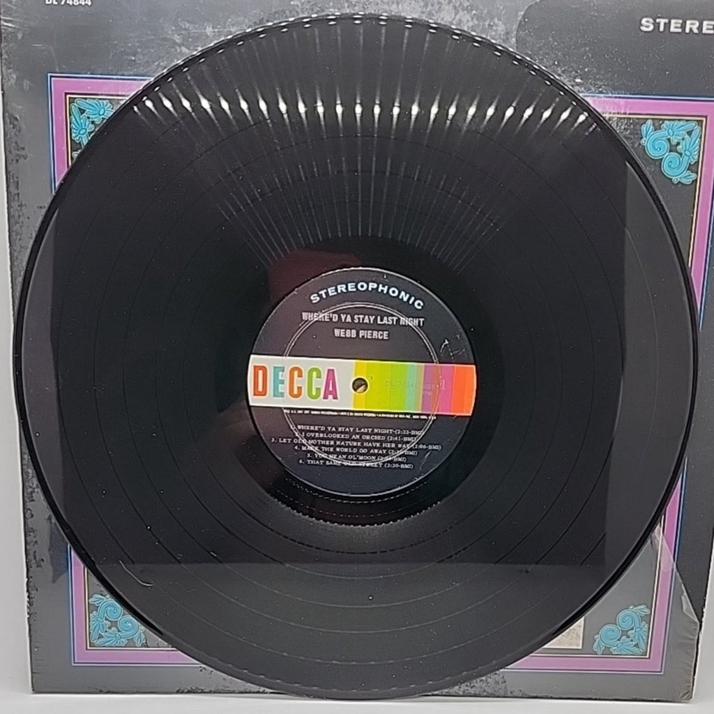 Webb Pierce Where'd Ya Stay Last Night DL 74844 1967 (Record)
