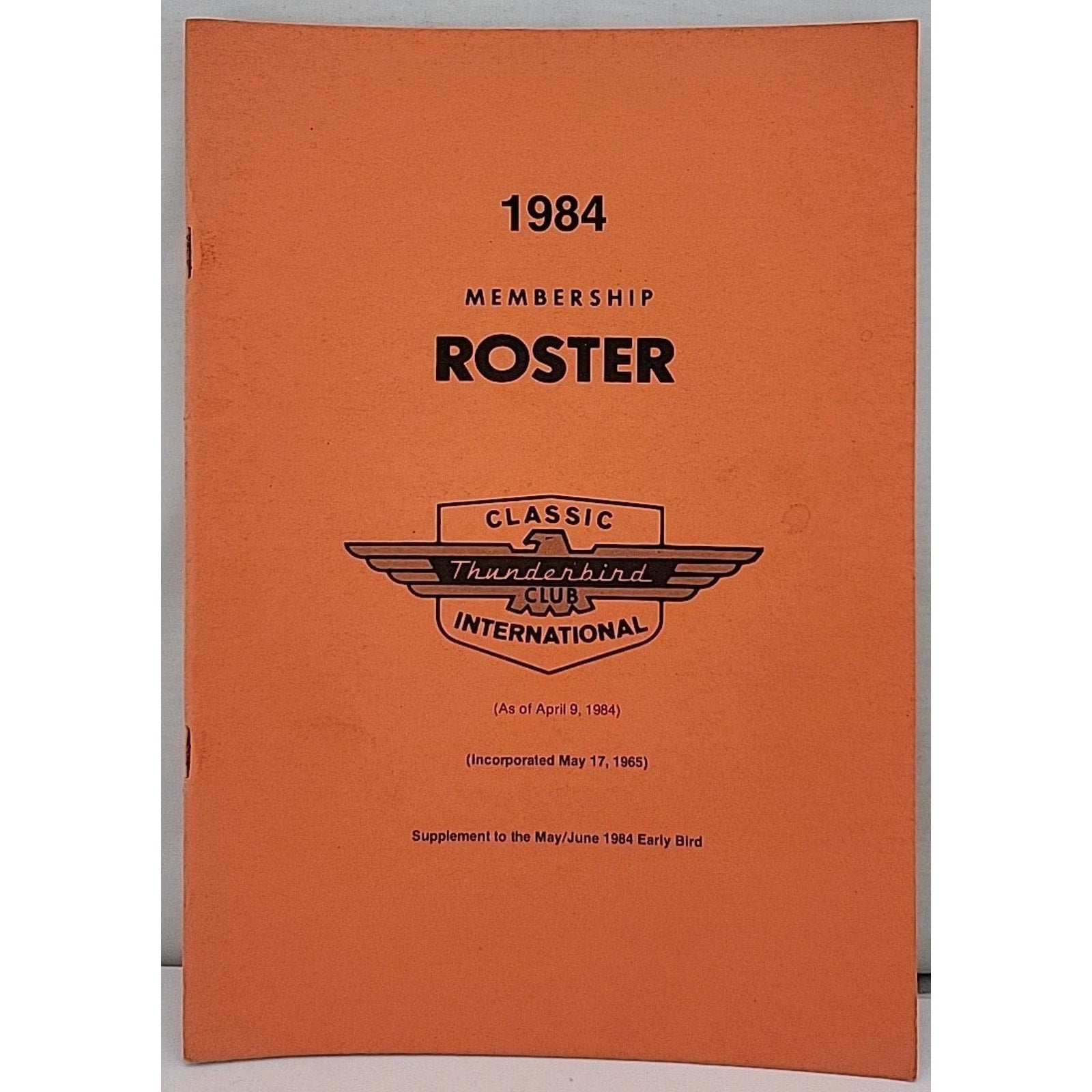 The Classic Thunderbird Membership Roster 1984