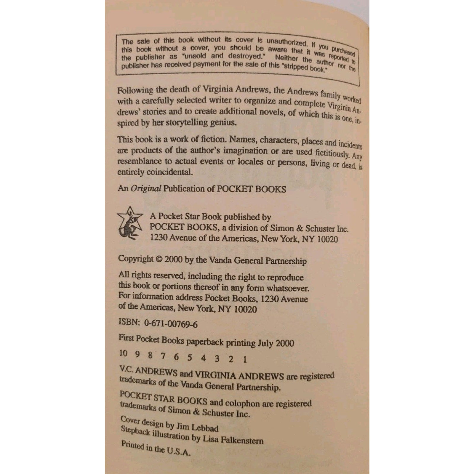 Lightning Strikes by V. C. Andrews (2000, Mass Market)