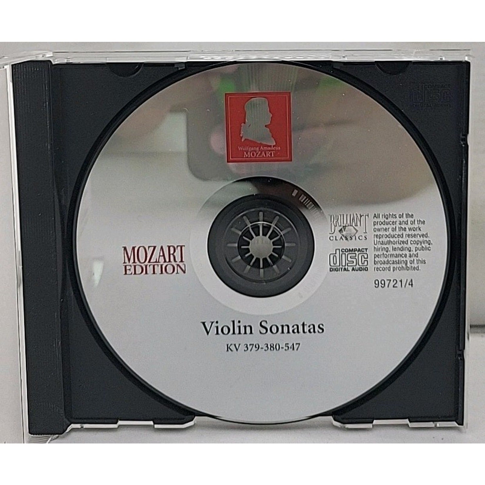 CD Mozart Violin Sonatas KV 379-380-547 Wolfgang Amadeus 1989 DDD