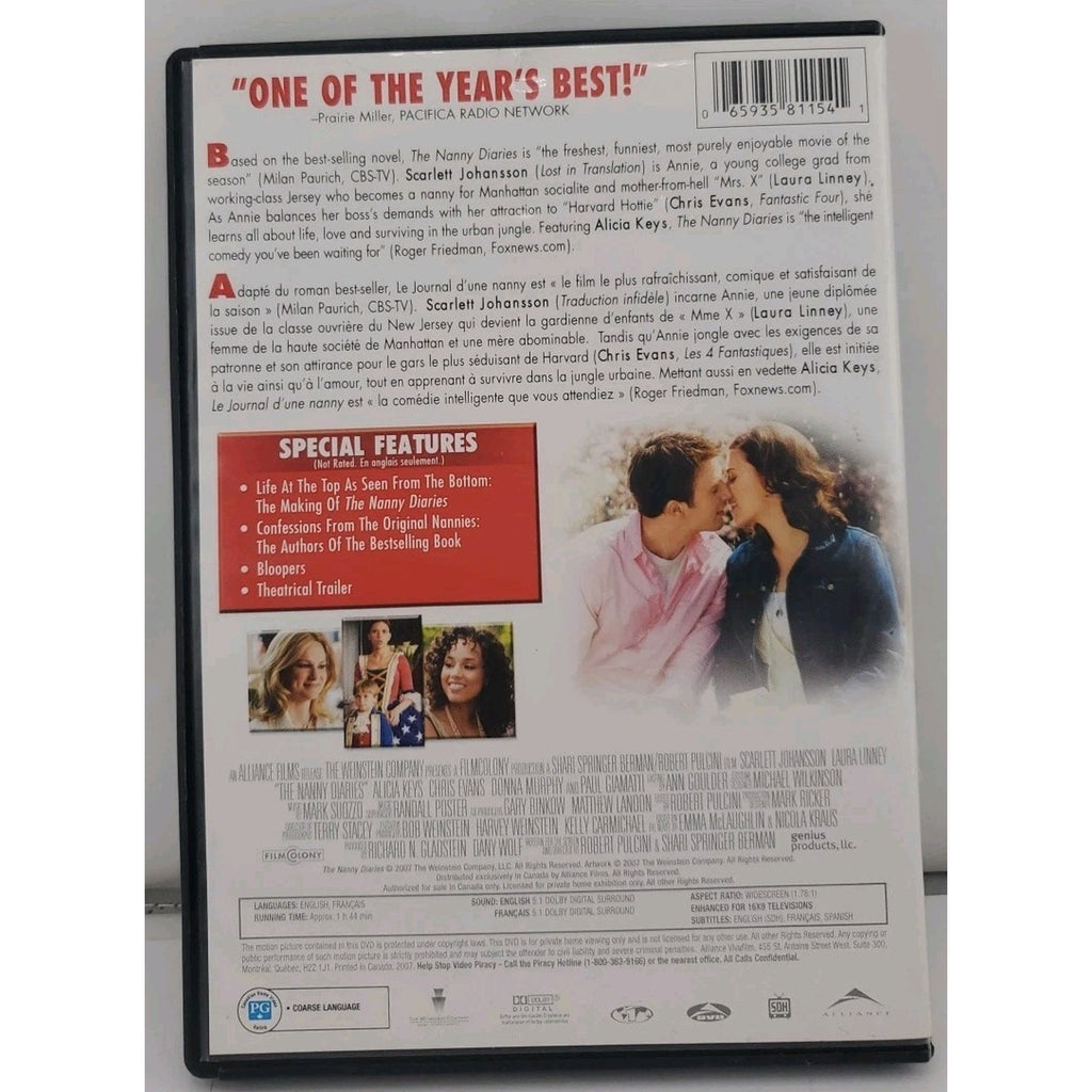 The Nanny Diaries (DVD, 2007, Widescreen)