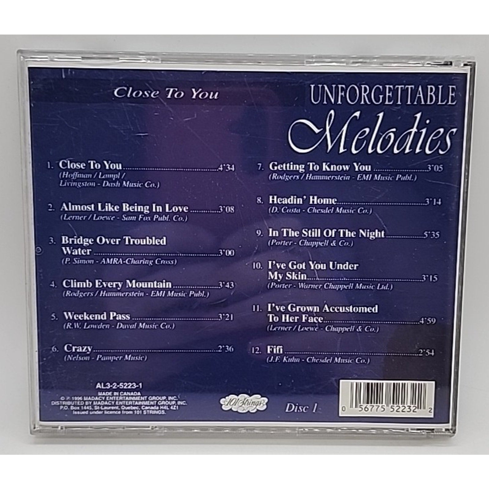 Unforgettable Melodies [Madacy] by 101 Strings (Orchestra) (CD, 1996, Disc 1