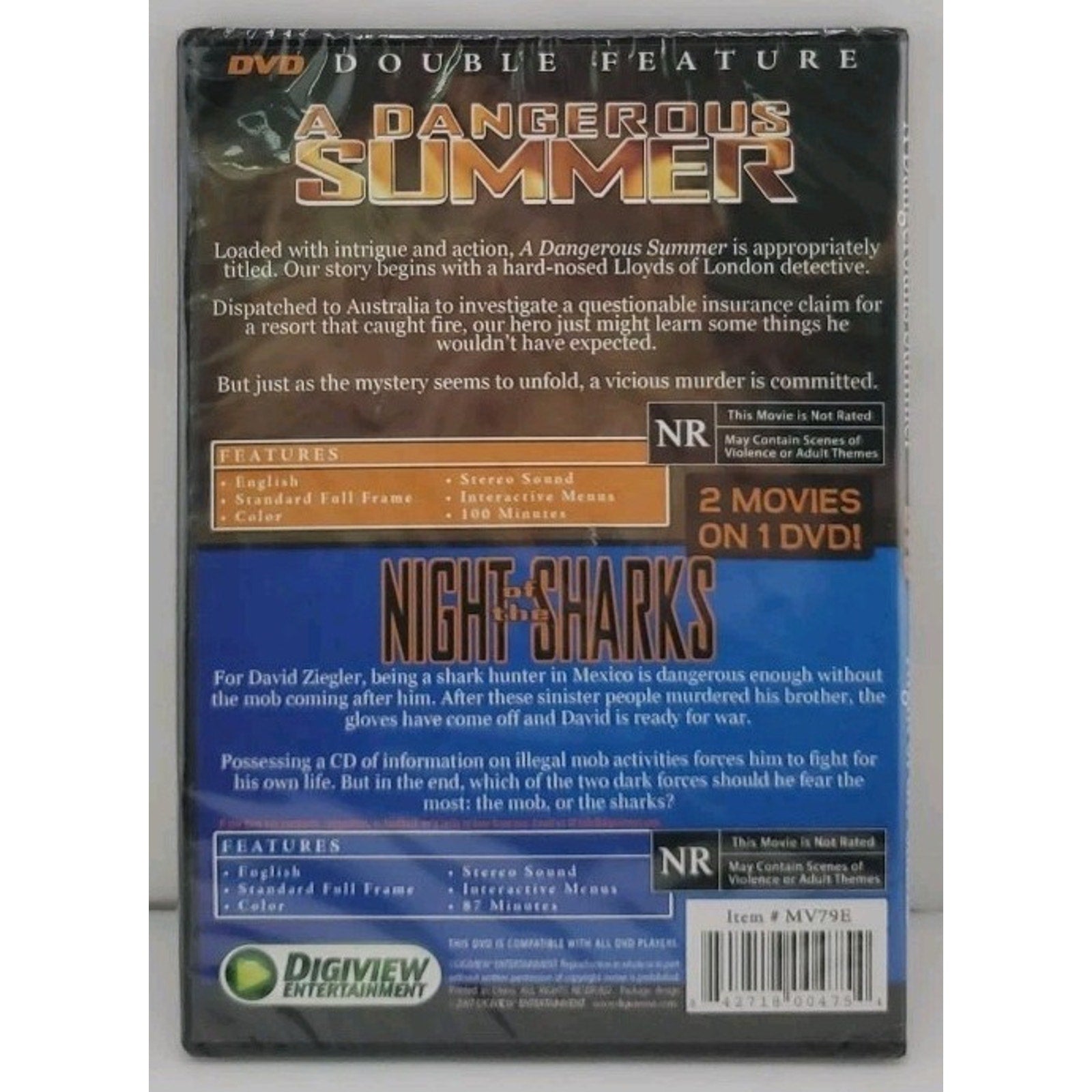 A Dangerous Summer: Starring - Tom Skerritt / Night of the Sharks DVD *NEW*