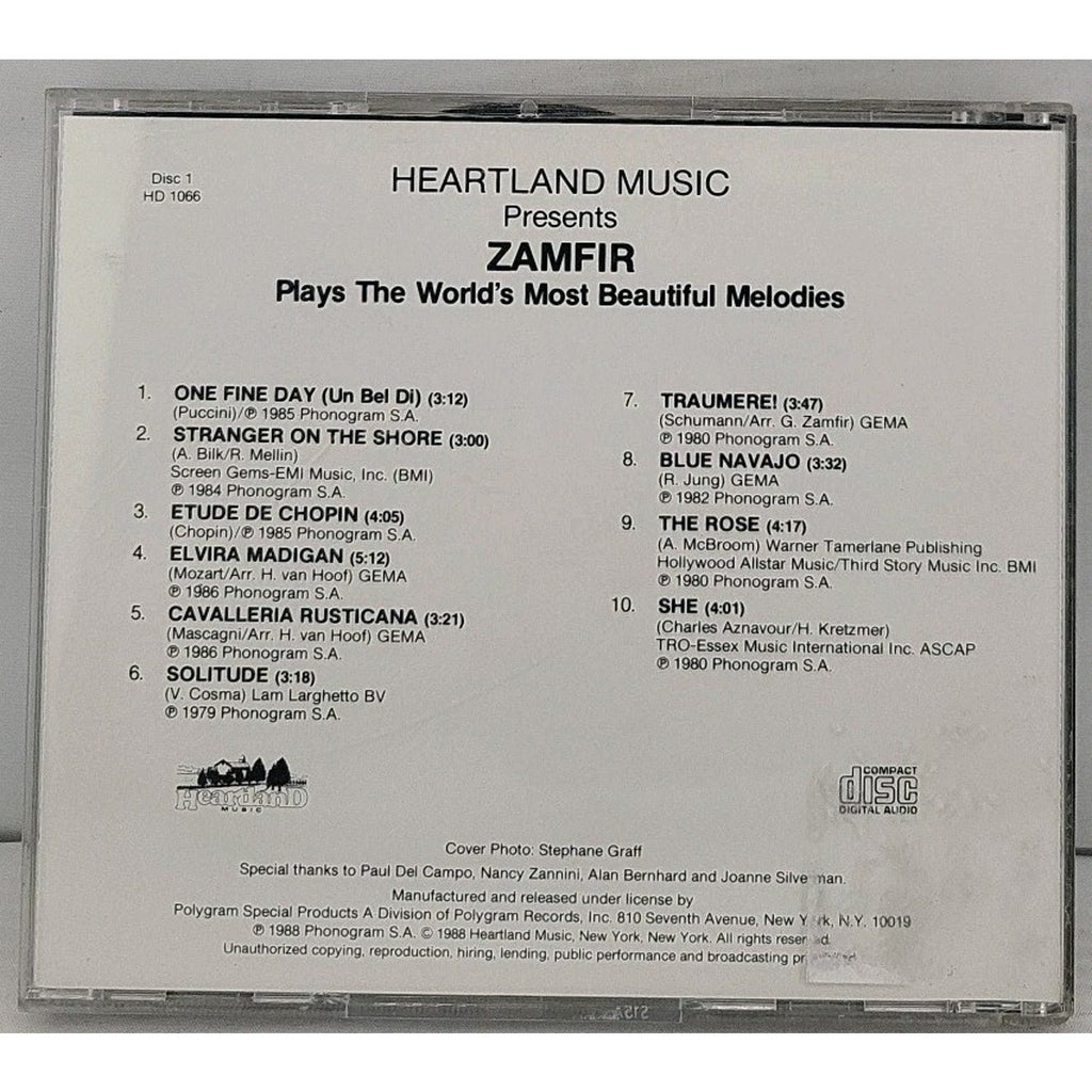 Zamfir Plays The World's Most Beautiful Melodies Disc 1 CD