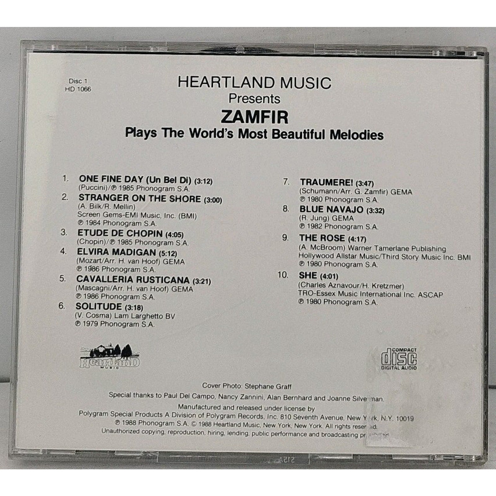 Zamfir Plays The World's Most Beautiful Melodies Disc 1 CD