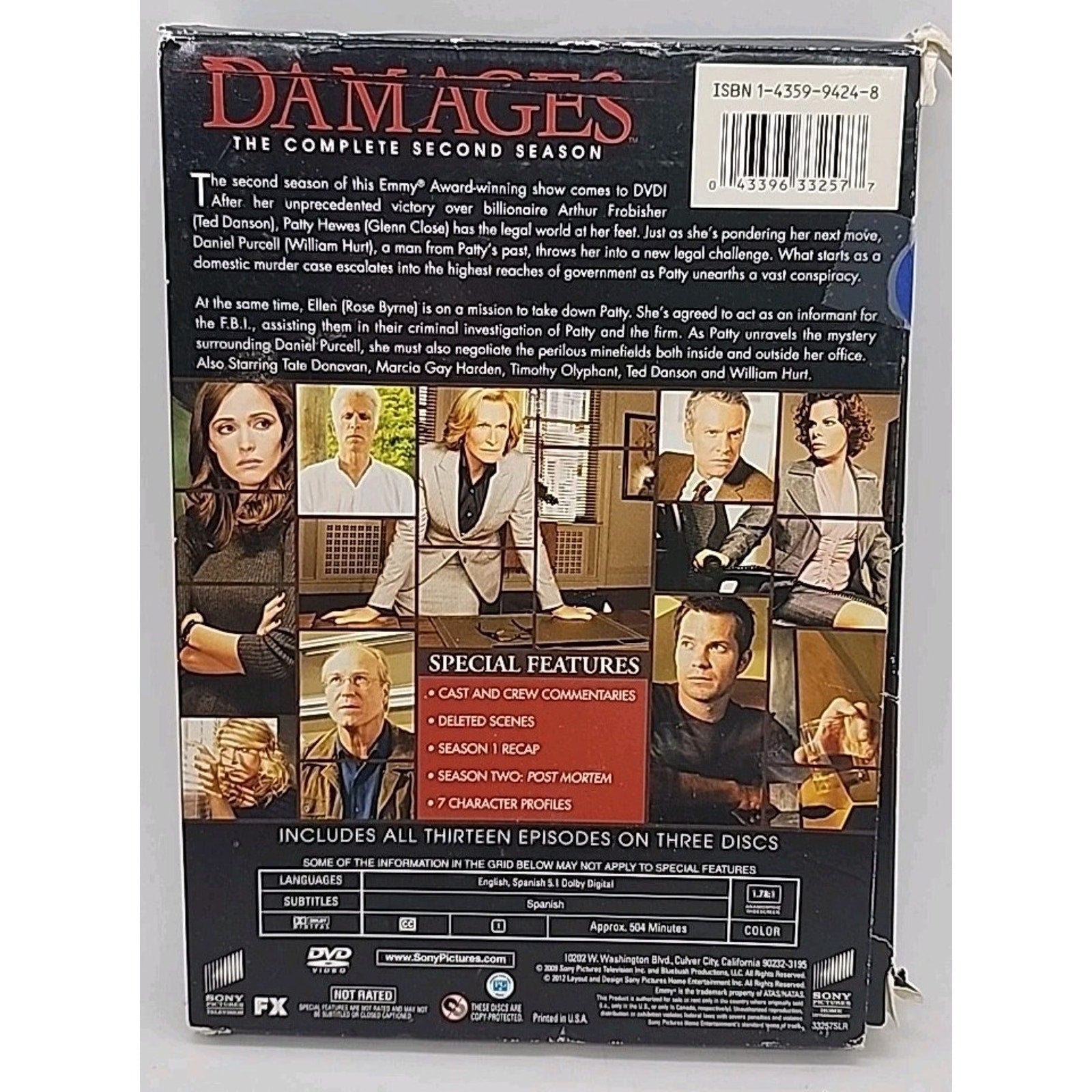 Damages: The Complete Second Season (DVD, 2010, 3-Disc Set)