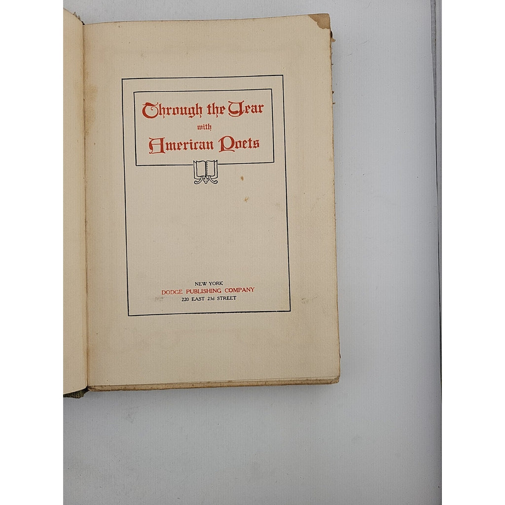 Through The Year With American Poets 1907