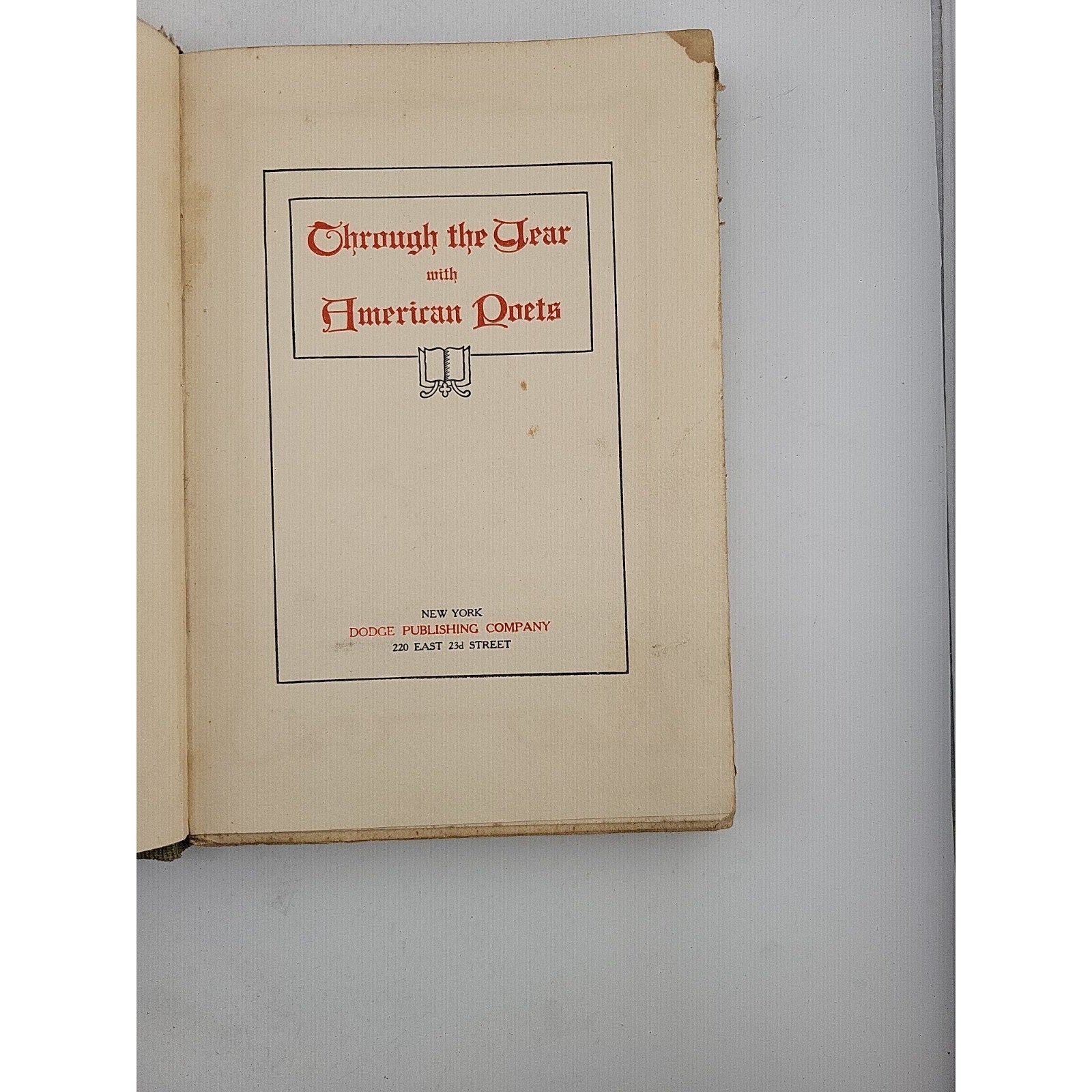 Through The Year With American Poets 1907