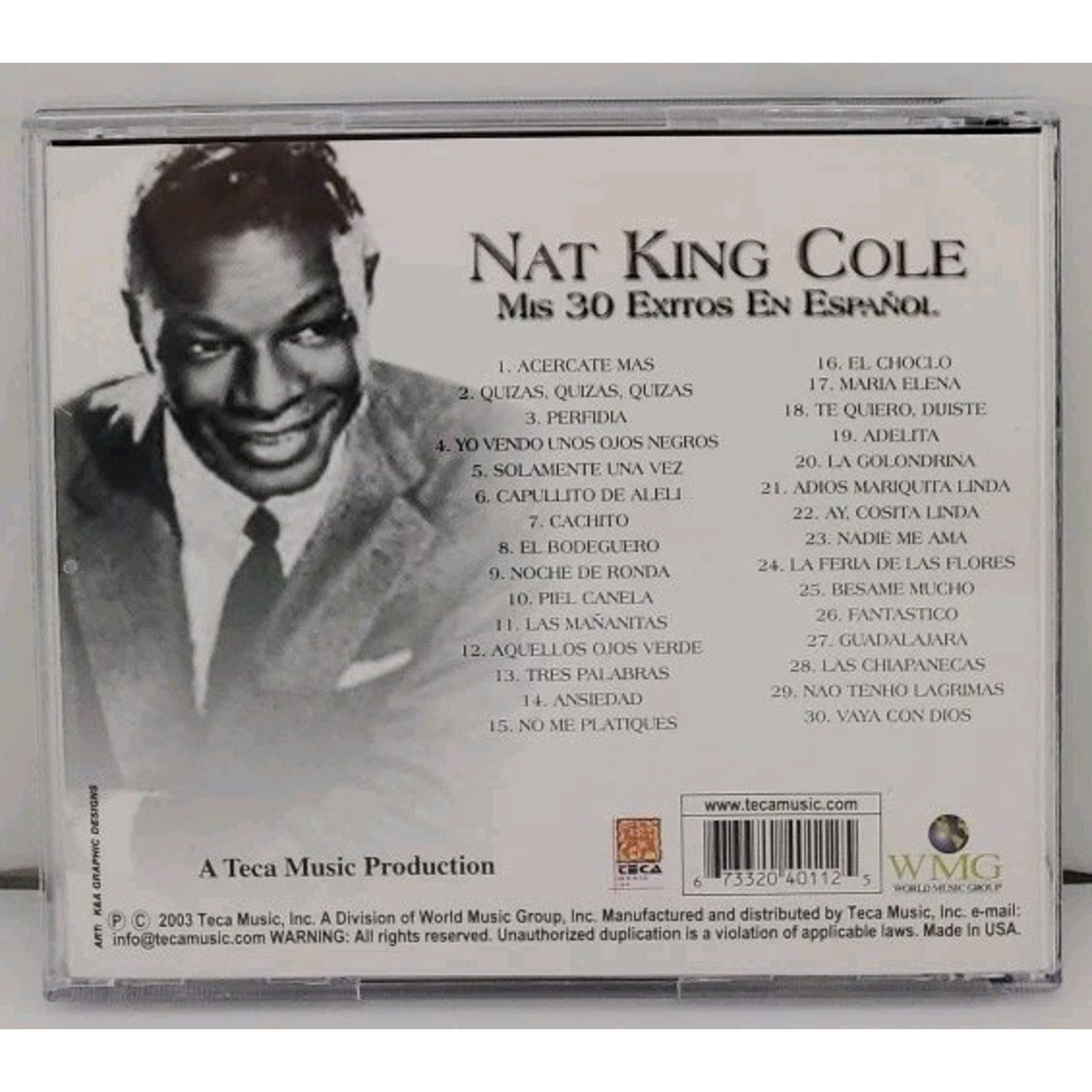 Nat King Cole- Mis 30 Exitos En Espanol - CD - 2004
