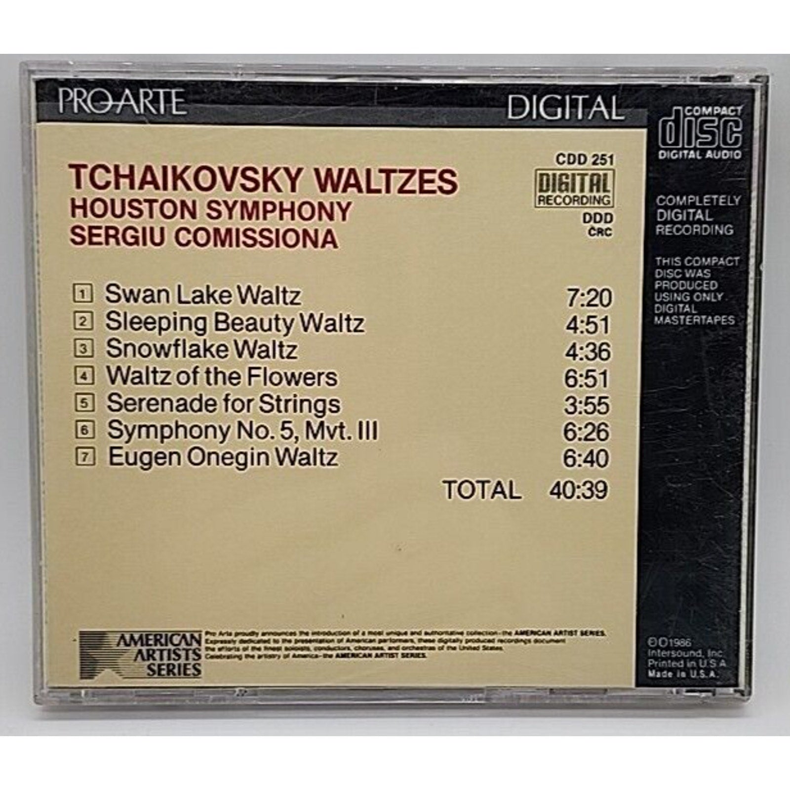 Tchaikovsky: Waltzes, Serigu Comissiona PRO ARTE Digital [CD] CDD 251