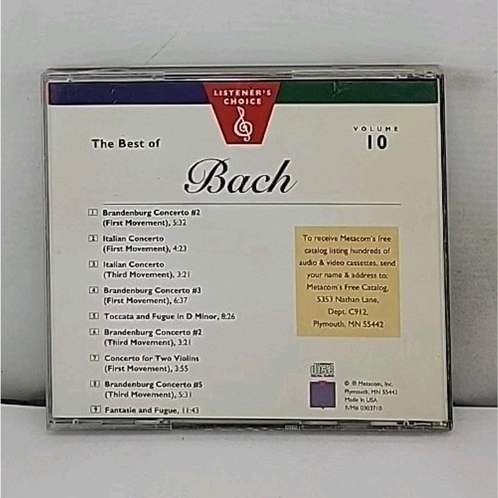 The Best Of Bach - Listener's Choice - Volume 10 - Metacom (CD)