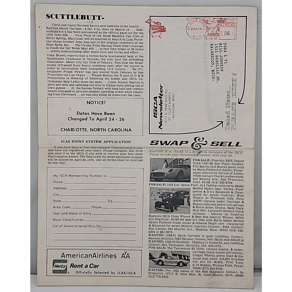 ISCA Newsletter March 1970 Volume X Number 7