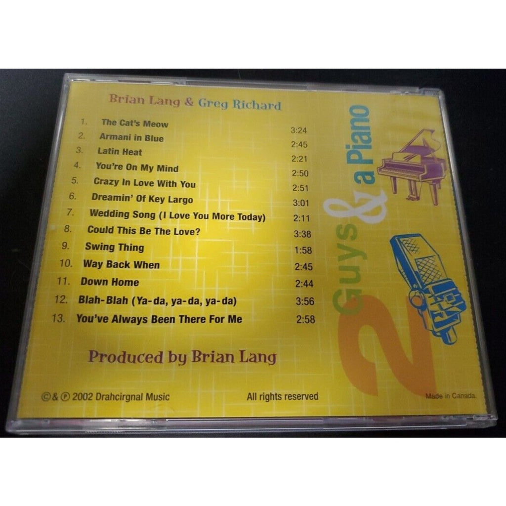 Brian Lang & Greg Richard - 2 Guys & a Piano (CD)