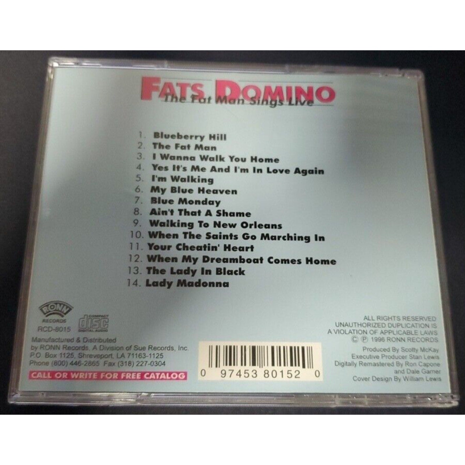 Fat Man Sings Live by Fats Domino (CD)