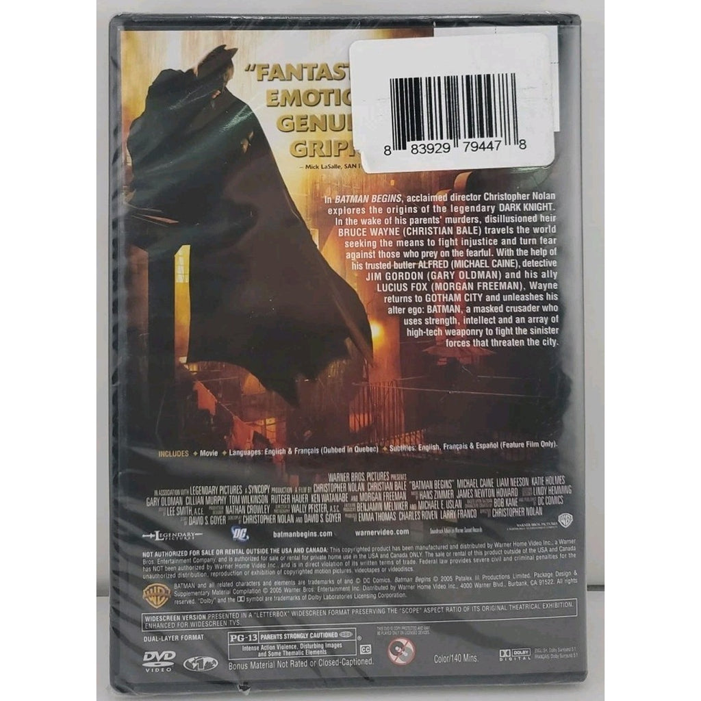 Batman Begins (DVD, 2005) *Brand New*
