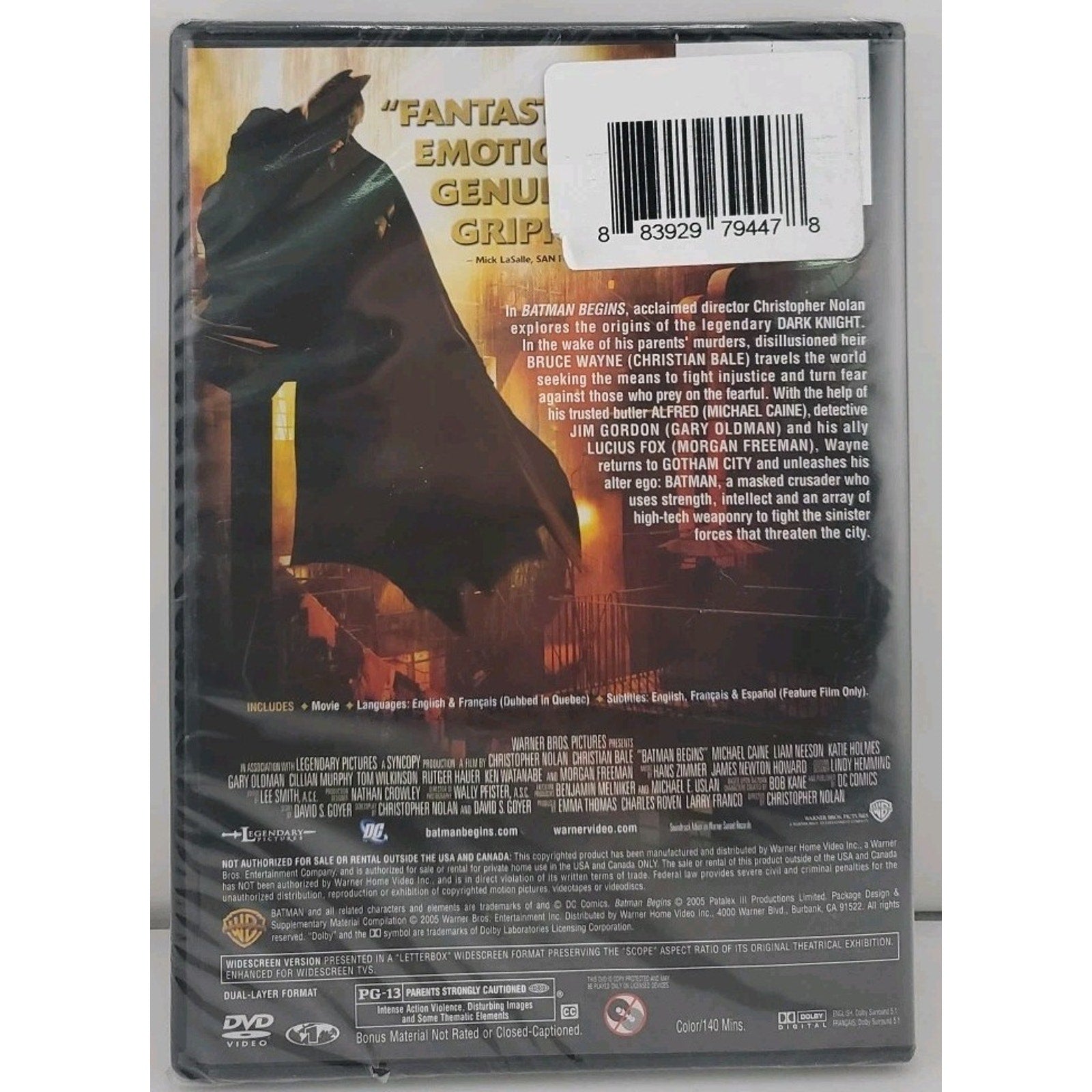 Batman Begins (DVD, 2005) *Brand New*