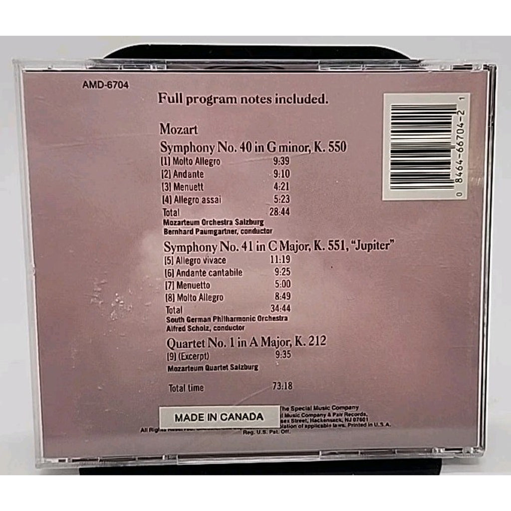 Mozart Amadeus Masterpieces Album CD Maestro Music 1989