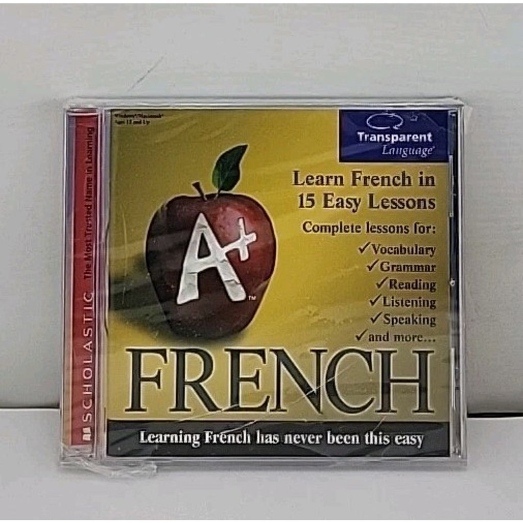 A+ French Scholastic CD-ROM 1999 French In 15 Easy Lessons *Brand New*