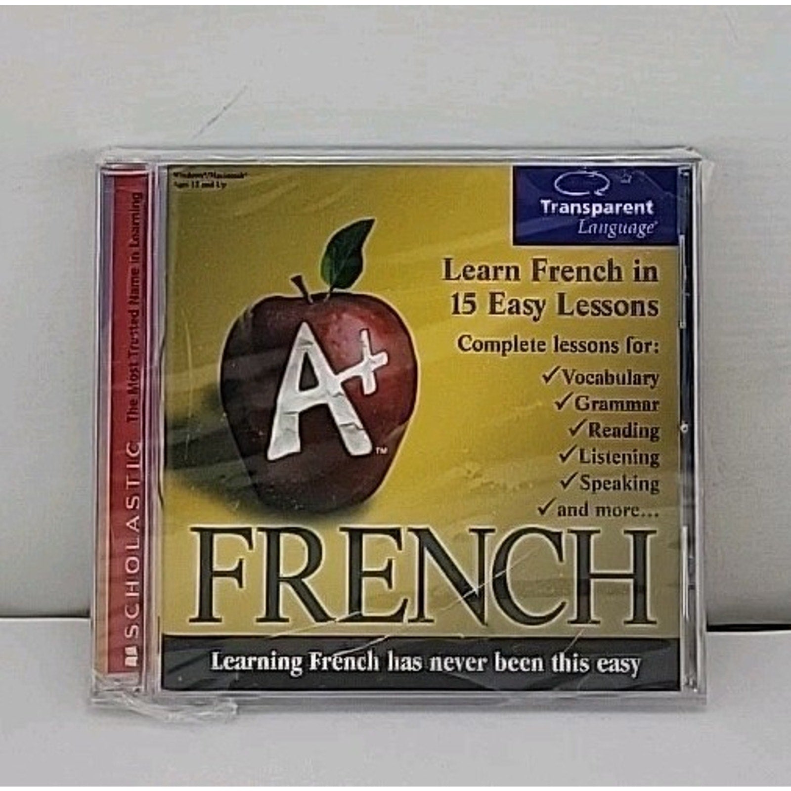 A+ French Scholastic CD-ROM 1999 French In 15 Easy Lessons *Brand New*
