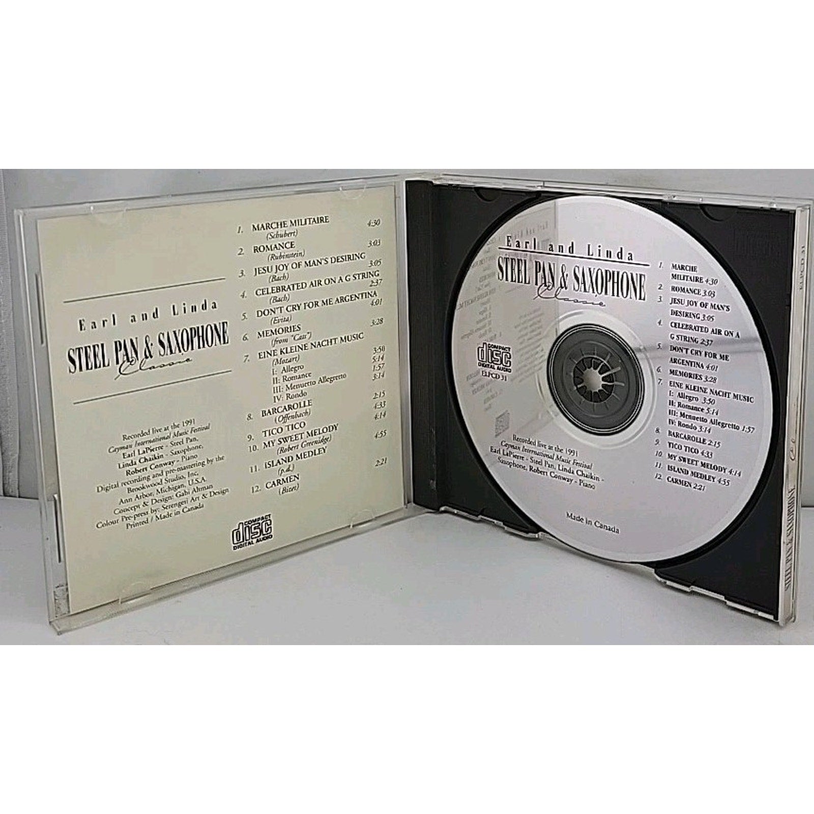 Steel Pan & Saxophone Classic By Earl And Linda CD